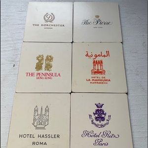 Vintage hotel coasters